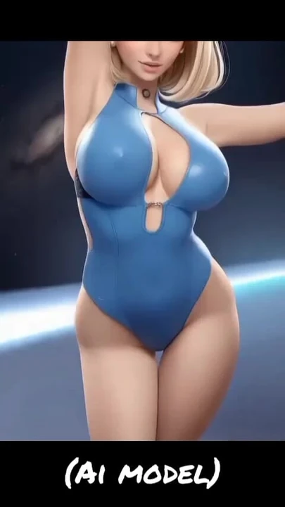美丽的金发女郎在太空（ai模型）