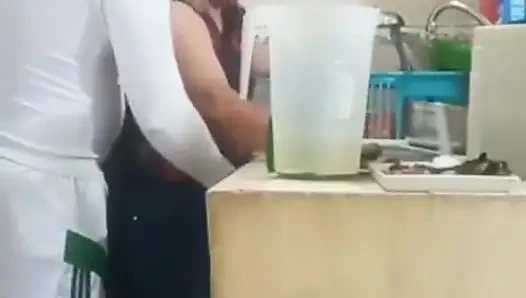 Maid Fucked by Her Boss, My Wife Almost Caught Us