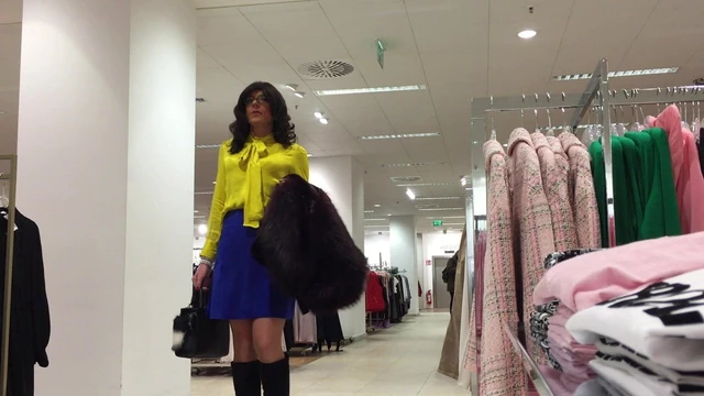 blue leather skirt