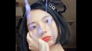 Koreanische schöne Mädchen-Schlampe Sperma-Tribut