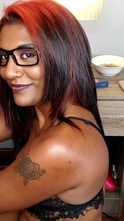 Desi in your hotel room, smoking a cigarette and sucking your cock | Clip 3