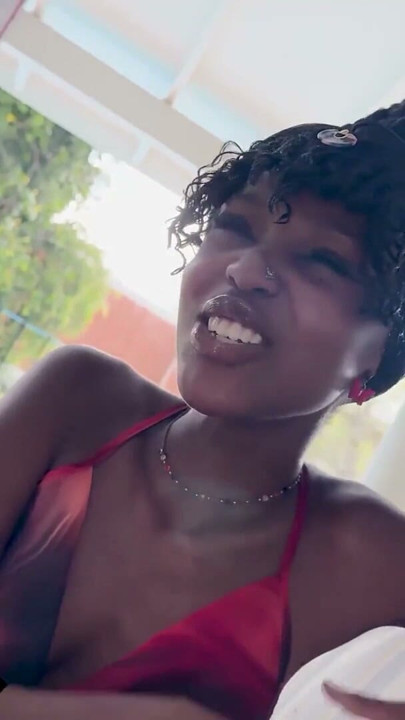 She winked while pouring my drink... this 18YO EBONY WAITRESS got FACE FUCKED back in the hotel | Clip 1