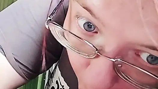 Amateur Girlfriend Blowjob Instead of Cooking - Curvy Brunette with Glasses Sucks and Jerks Cock