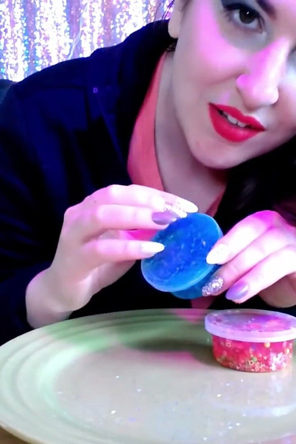 Giantess Nail Tapping Asmr Glitter Slime