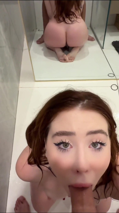 Key moment from "My Sisters Hot Big Titty Horny Best Friend Catches Me Jerking Off To Her In The Shower"