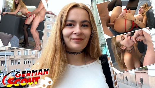 Exploradora alemana - la adolescente pelirroja Scyley Jam seduce para follar en el casting de la modelo