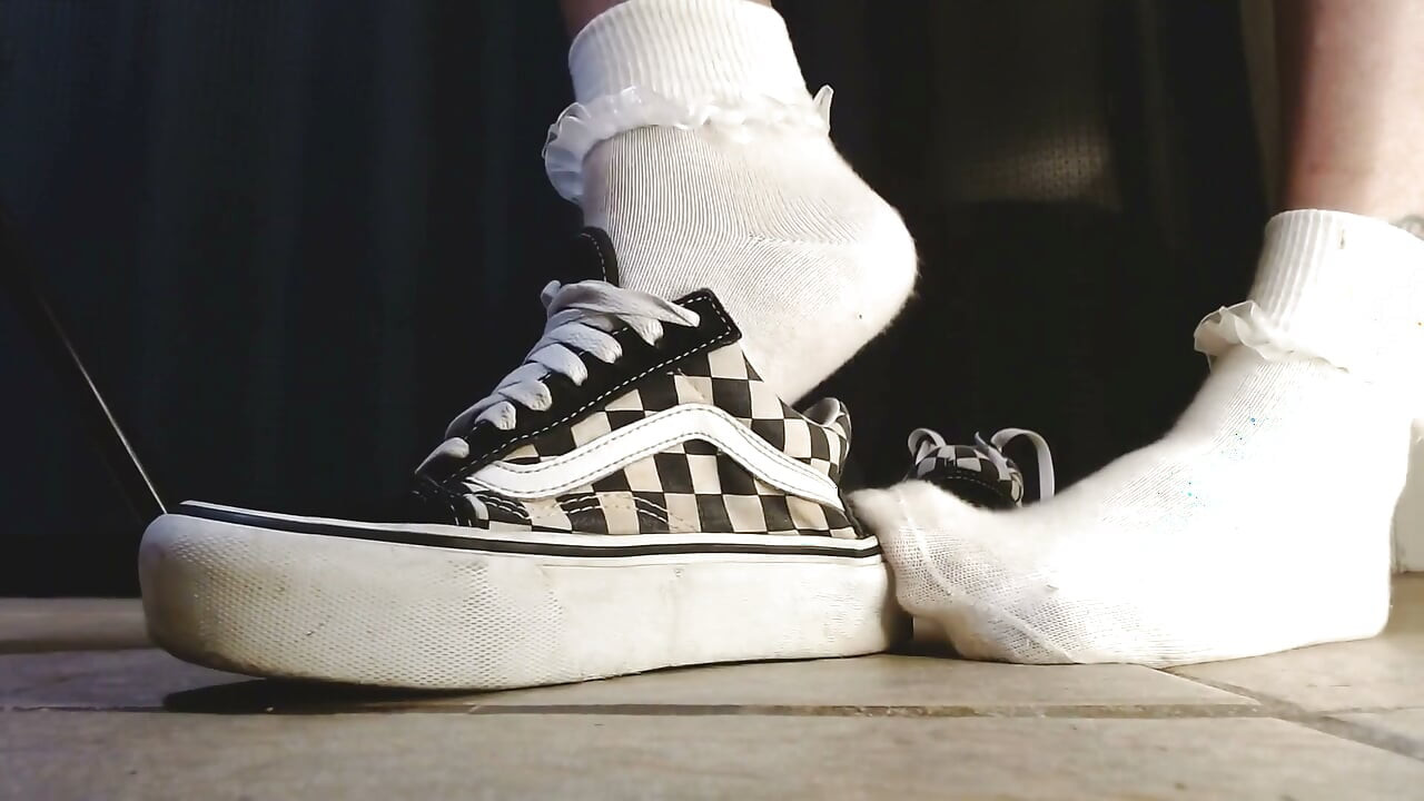 College Girl Ruffled Socks Fav Pair Vans Sneakers