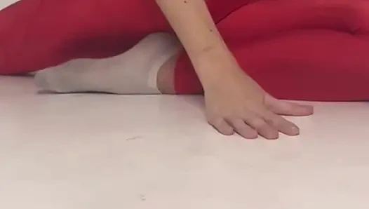 Menggoda yoga kaki panjang