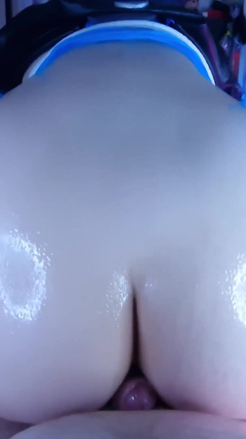 Unforgettable moment from "Pervy roommate wanted to see my luna snow cosplay so I dominated him"