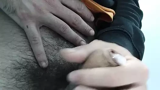 Masturbating