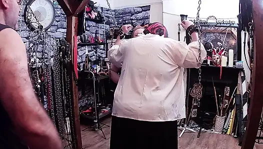 Part 2:- Lanista Bear & Domina Satana take Stephanie Nicole TV in the dungeon