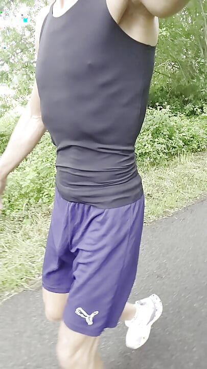 Skinny boy risky naked Jogging in public. 3 times pissing outdoor. Big dick almost Caught jerking off