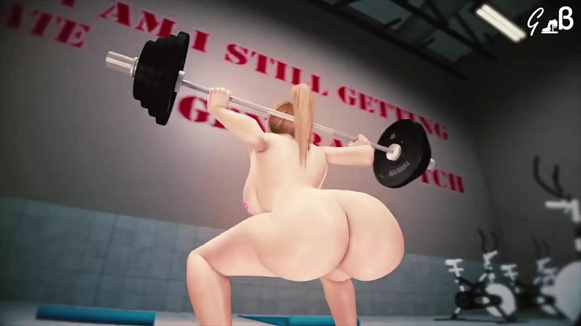 Samus Aran haciendo ejercicio (versión desnuda)