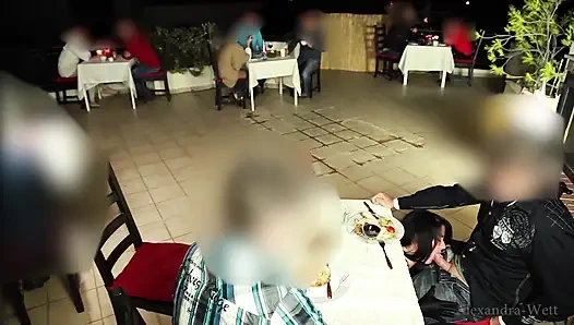 Public Extreme! Hot Licking and Fucking Orgy in a Restaurant