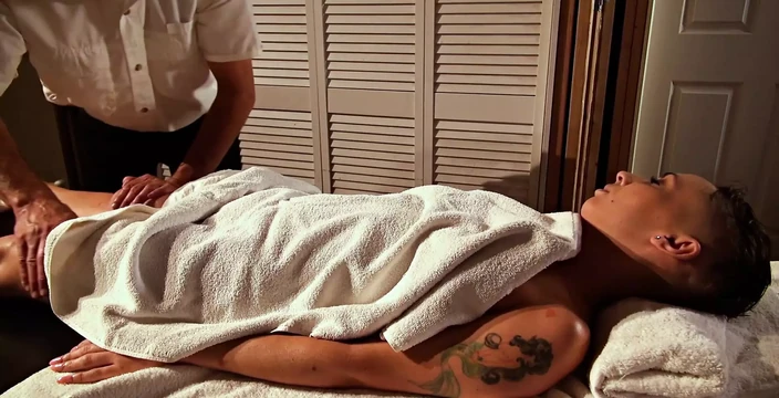 2nd attempt at a massage video with my roommate. She blames the lotion.