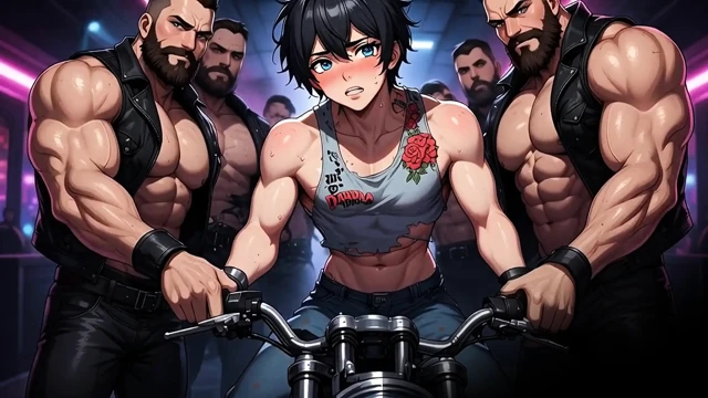 The New Platinum Slut Biker Gang - Anal Gangbang Anime Challenges