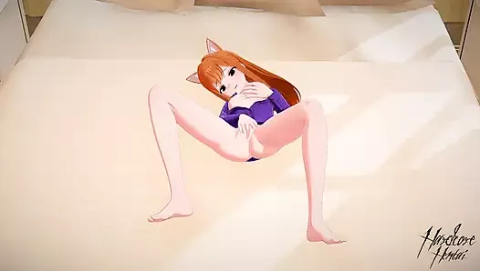 Holo - Sensual, moaning masturbation - 3D Hentai