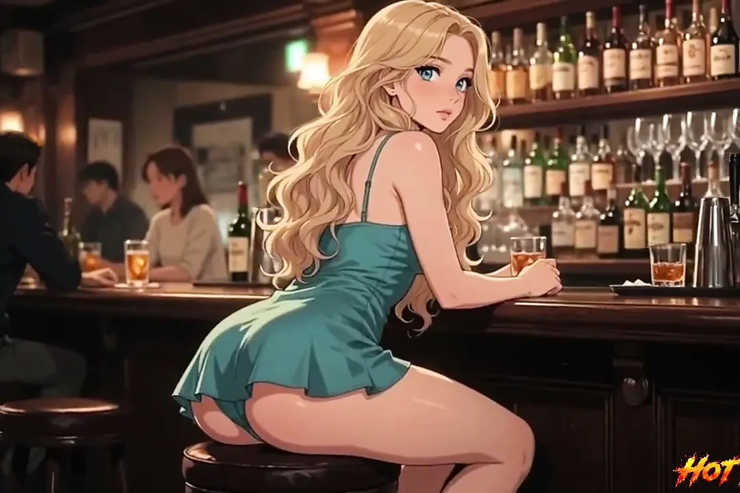 Bar gang bang takes her in the public bar and she get  gan banged