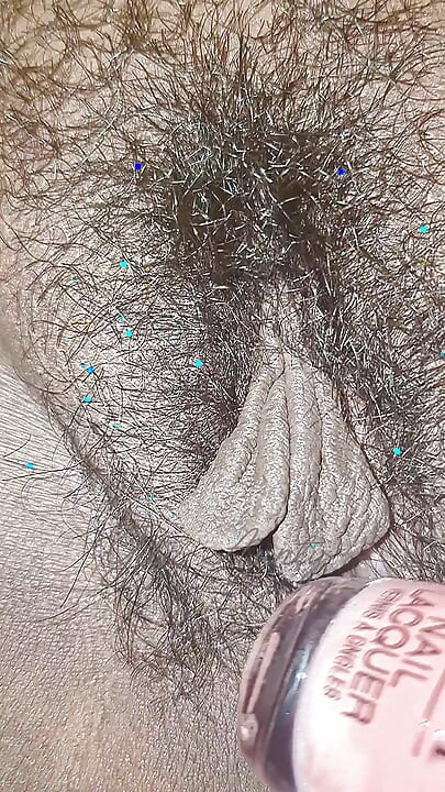 The village woman is showing her large pussy