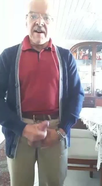 Grandpa wanking at home