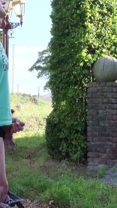 Captivating moment from "Mother catches stepson jerking off in the garden and lets him fuck her"