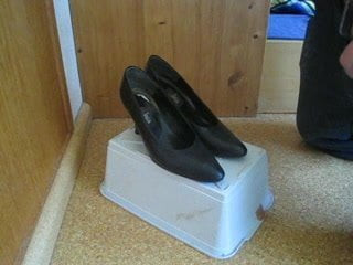 Cum on shoes of a friend