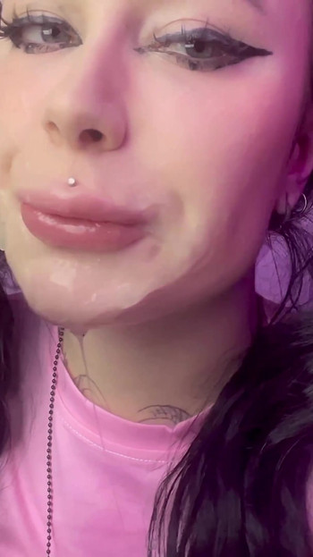 Thrilling moment from "This HUGE COCK splattered me with CUM, A LOT of CUM on my face and huge boobs"