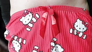 Hot Cute Femboy Booty Sissy In Cute Pajama Bouncing Butt and Boobs