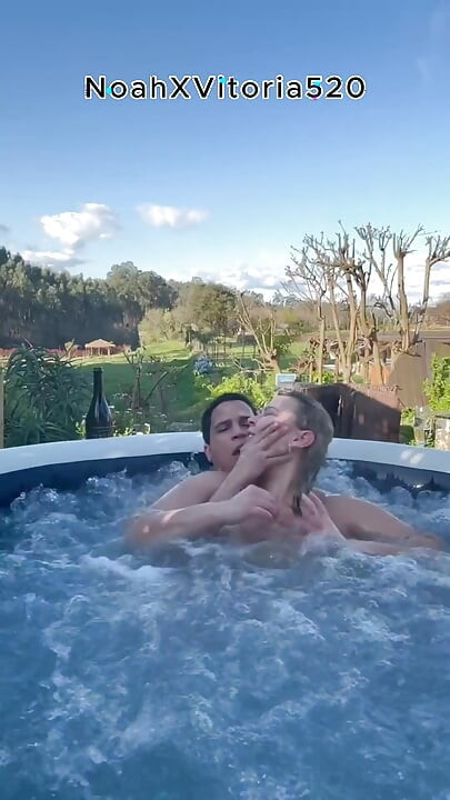 Outdoor Sex with a Hot Blonde MILF in a Hot Tub - Jacuzzi