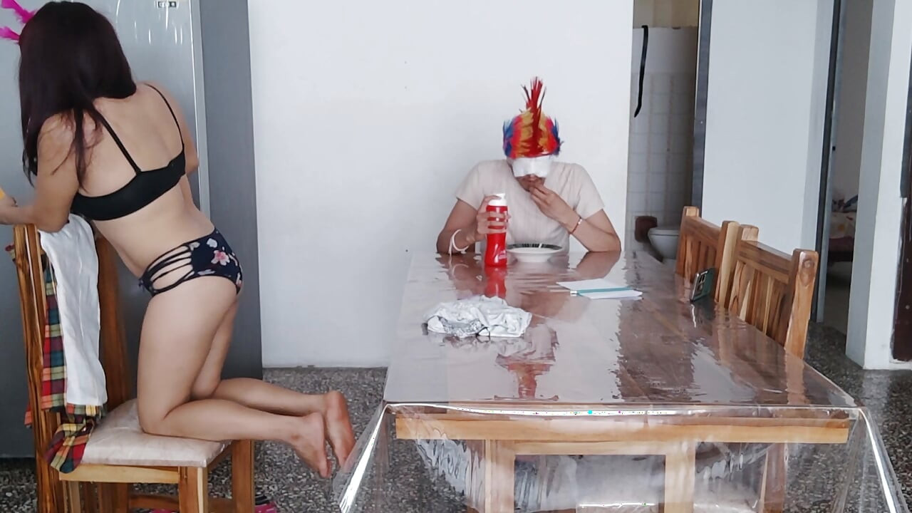 I have no shame! I masturbate in front of an old man with a blindfold on.