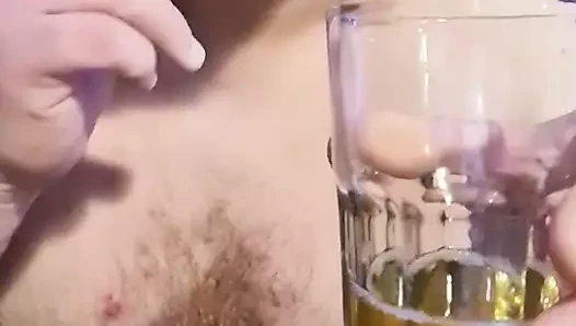 Austrian porn video – smoking Bear drinks his piss
