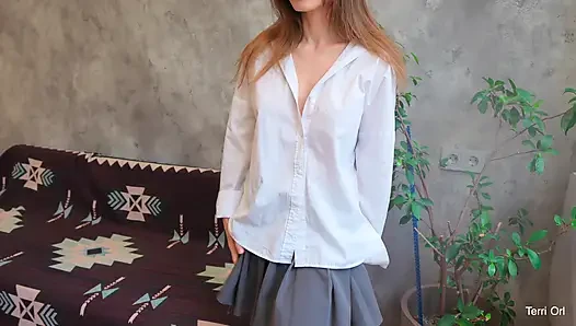 My older stepsister came home from school and decided to cheer herself up by riding my cock