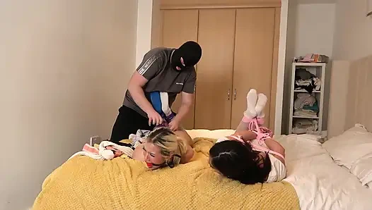 Lilly & Latina: Sock Play Night Turns Into Tied up and Gagged Struggle! (fullhd)