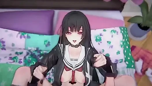 Titreyen dalgalar - chisa tutkulu seks ile gezgin yoğun inleme - 3d hentai animasyon