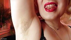 Humiliation des aisselles poilues - domination féminine femdom, vidéo en POV - maîtresse sexy Arya Grander, dirty talk