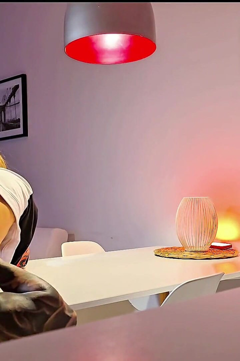 Aerial View of My Big Butt Being Penetrated Non-stop on the Table. Creampie