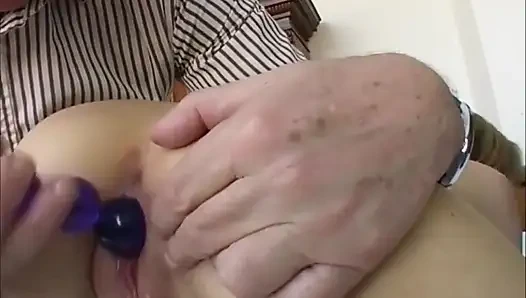 Sexy blonde pussy dildo penetrated sex toys in pussy