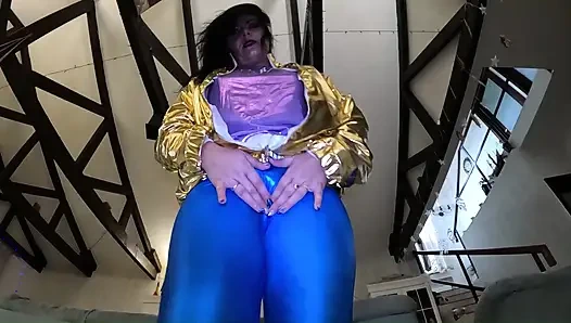 MILF Deepthroat & Masturbation Tease - Cameltoe, Tits & Cum Play