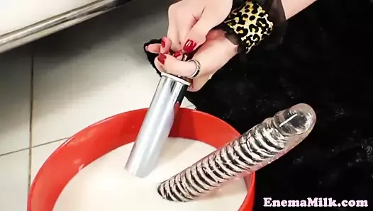 Emo enema lesbos enjoying anal milksquirt