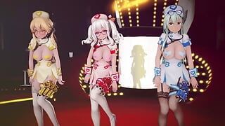 Mmd R-18 anime meisjes sexy dansclip 235