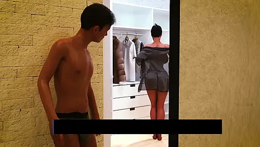 18 Plus Stepson Caught Stepmom Naked Then Masturbating His Big Cock