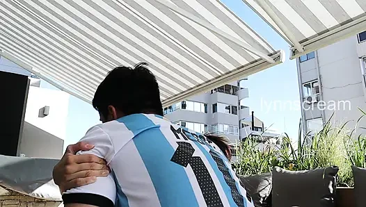 Celebrating the victory Argentina 2 - 0 Austria with hard sex!