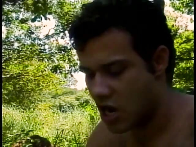 Pretty fair-haired t-girl Claudia Hunter in sexual red outfit enjoys dancing back door boogie on the forest meadow