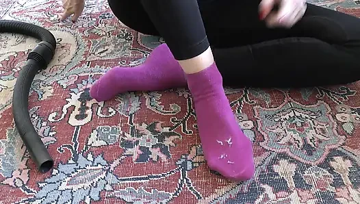 First, the Socks Are Vacuumed, Then Scrubbed, and Then Covered in Cum, P...