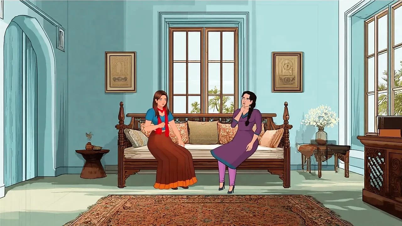 Two Friends talking about having fun