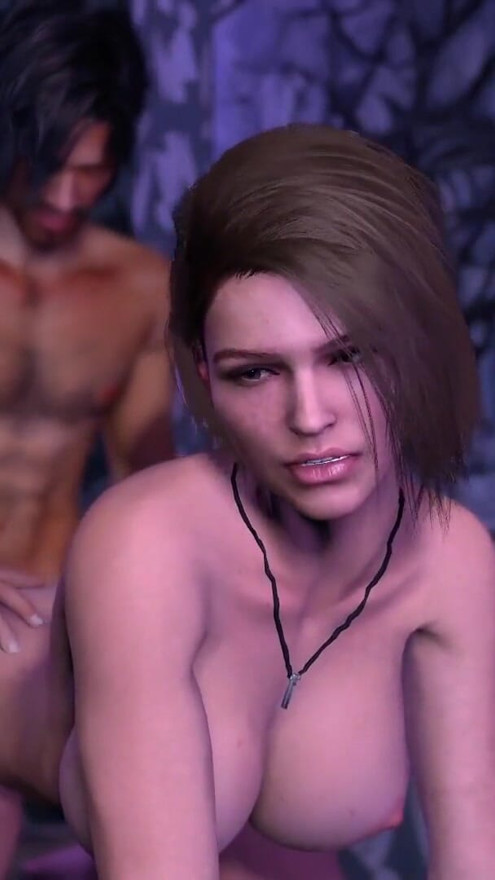 Jill Valentine Resident Evil 3 - remake l 3d hentai animación sexo anal | Clip 1