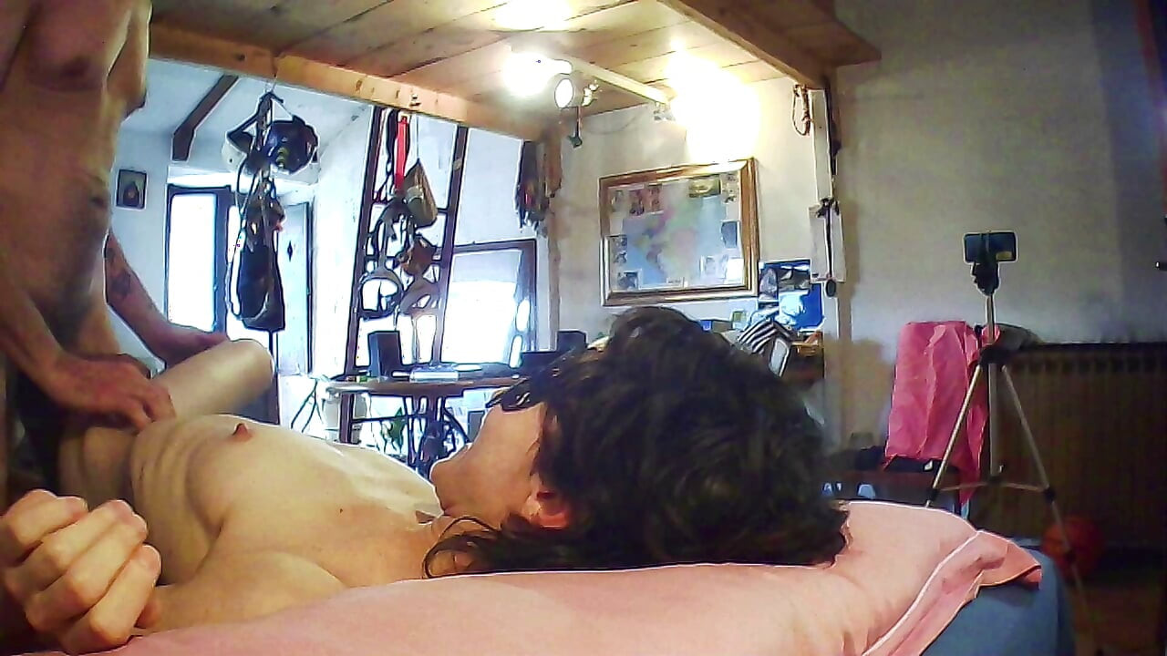 No audio - POV - Tania rides Jack and gets her tits squeezed