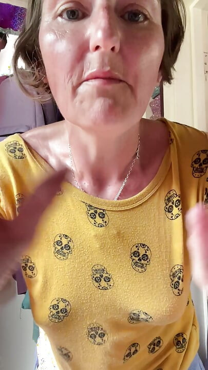 Slapping suncream on my boobs to do topless gardening! But then I got caught by a knock at my door! FAN REQUEST VIDEO!