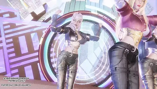 MMD - KARD - GUNSHOT - Ahri, Kaisa и Evelynn, сексуальная Kpop, Танцевальная лига легенд, хентай без цензуры, 4K 60FPS
