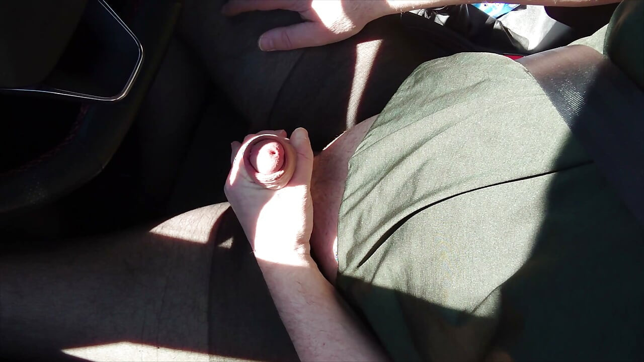 Sexy Break with the Car in Black Pantyhose